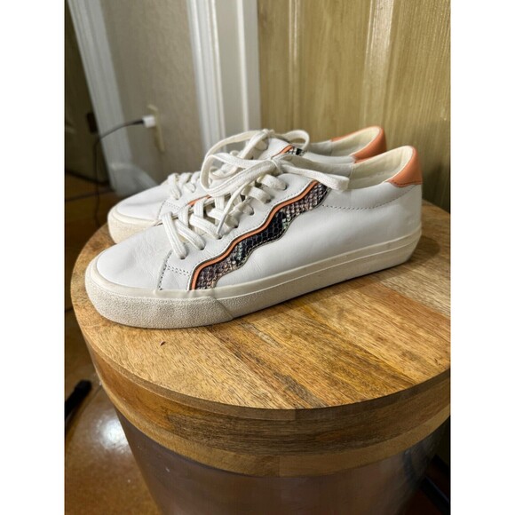 Madewell Sidewalk Low-Top Sneakers in Snake Embossed Leather Wave Edition 8.5 - Picture 1 of 8